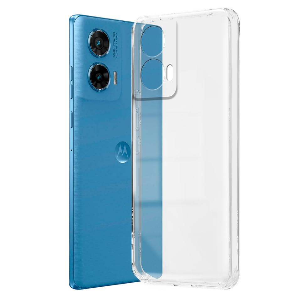 Image of Fashionury Crystal Clear Case for Motorola G96 5G | Yellowing Resistance | Transparent TPU Silicone | Raised Camera Lips | Slim Transparent Cover