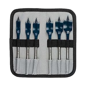 Bosch Professional 6 pc. Self Cut Speed Spade Bit Set (for fast and rough drilling in Softwood, Ø 13-25mm, with Pouch…