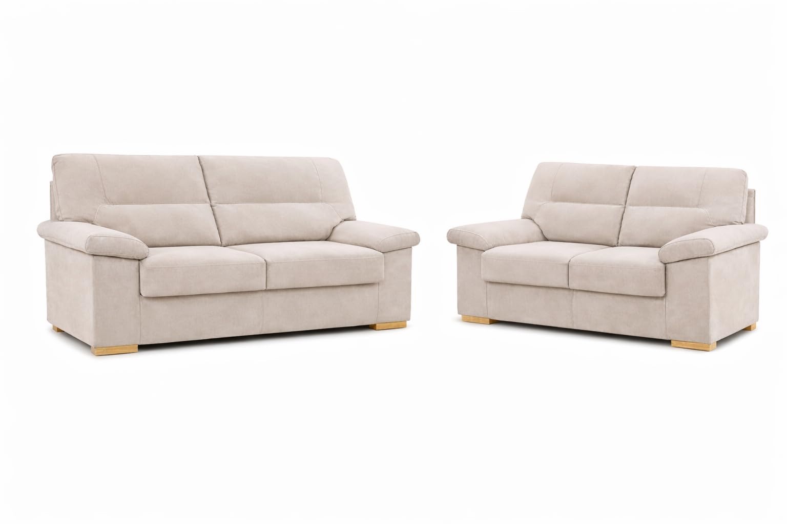 DUPI Sofá Star Pro | Conjunto 2 sofás de 3 + 2 plazas | 1 Sofá 3 plazas 190x100x90 cm | 1 Sofá 2 plazas 160x100x90 cm | Beige | Arcón Reversible