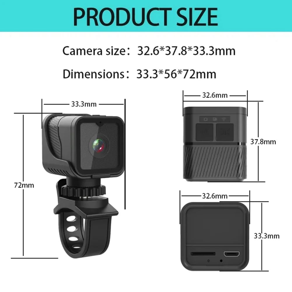 Cámara WiFi 1080P HD Mini Cámara Impermeable con Hotspot Portátil Motocicleta Bicicleta Grabadora de Conducción Motion DV