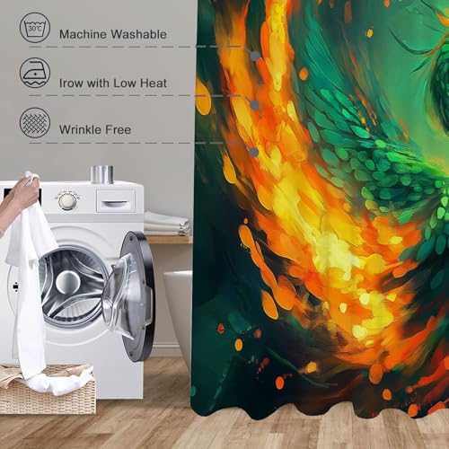 Rideau de douche imperméable et lavable avec 12 crochets vert émeraude