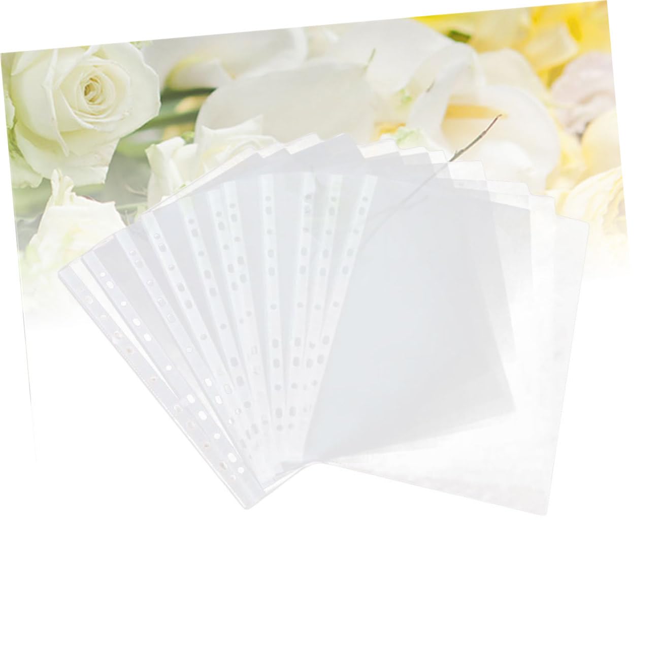 Protège-feuilles Perforés A4 11 Trous Pvc Lot de 100 Transparent