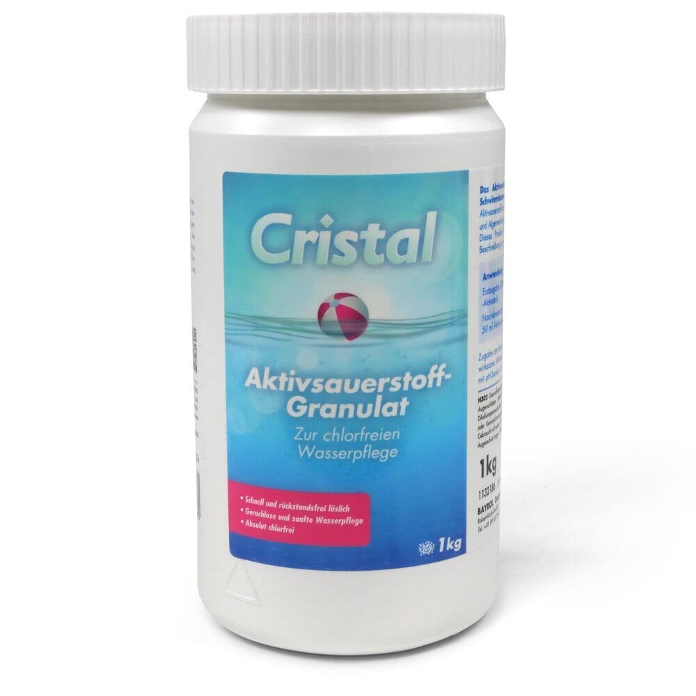 Cristal Aktivsauerstoff-Set mit Aktivator & Klareffekt - Chlorfreie Wasserpflege für Pools & Whirlpools - Sanft, Effektiv & Hygienisch