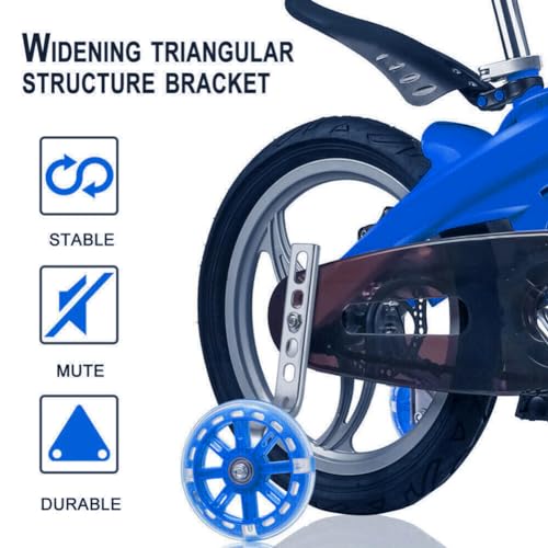 Denpetec Rodas de treinamento de bicicleta auxiliares LED Flash Balance Training Wheels com kit mont