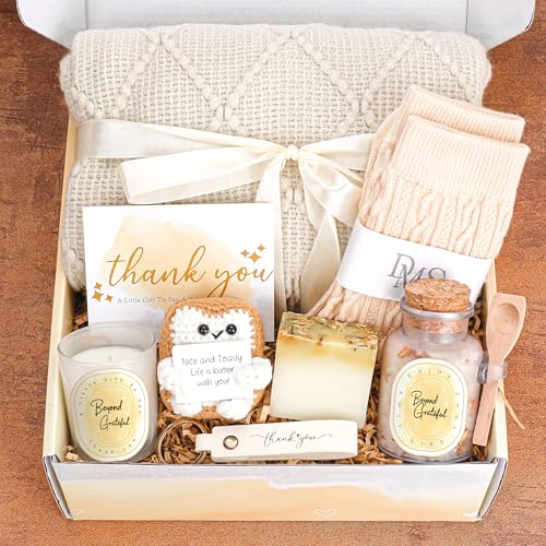 Thank You Gifts for Women â€“ 8Pcs Appreciation Gift Baskets for Coworkers, Teachers, Nurses, Bosses, Moms,Employee and Birthday, Christmas, Holidays, Retirement, Thanksgiving