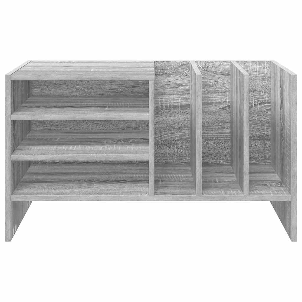 Armario para discos de vinilo con estante, madera Sonoma gris, 78,5 x 35 x 45 cm, 6 estantes, mueble multimedia, salón, aparador para vinilo y CD