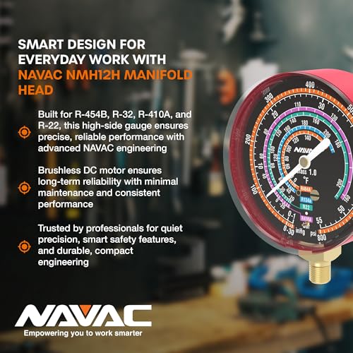 Cabezal Manifold NAVAC NMH12H para Manómetros HVAC miniatura 6