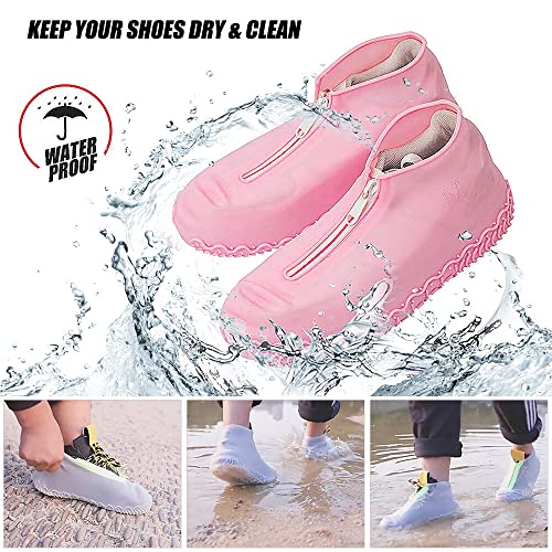 Cobertura de silicone reutilizável à prova d'água antiderrapante galochas com zíper fácil de usar n