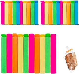 ORiTi 30pcs Plastic Sealing Clips for Food and Snack Bag Colorful Food Fresh Keeping Clips Reusable Chips Bread Bag Clamp Sealer for Kitchen Various sizes Polypropylene Bright colours