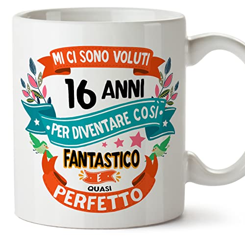 Mugffins Tazza 16 Compleanno- In italiano - Mi ci sono voluti 16 anni per diventare cosi fantastico - 350 ml - Regalo Originale e Divertente