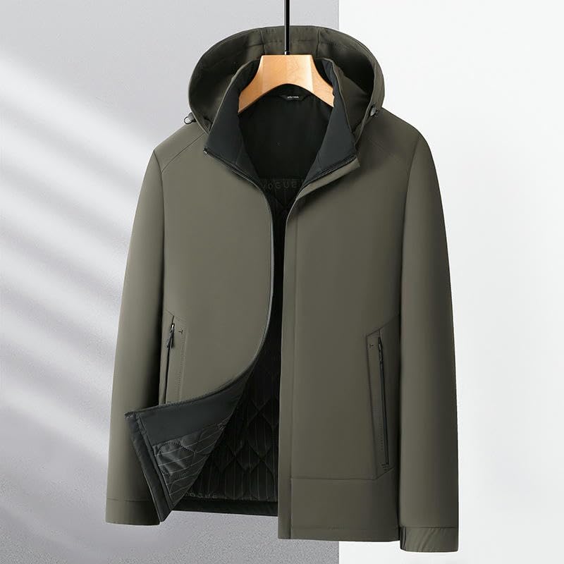 Chaqueta acolchada hombre invierno con capucha para paseos casuales en la ciudad 4