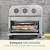 Cuisinart Compact Air Fryer Toaster Oven, Stainless Steel Fryer with 6-in-1 Functions, Adjustable Temperature, Includes Oven Rack, Baking Pan and Air Fry Basket, TOA-26