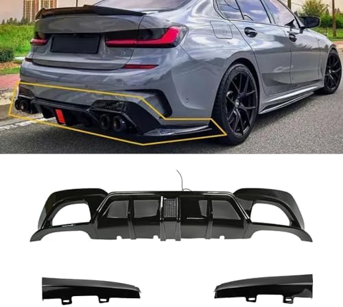 Amazon.com: Symway Rear Bumper Lip Diffuser Spoiler with Brake LED ...