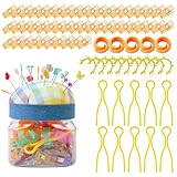 Nähklammern-Set – komplettes Stoff-Bastelklammern-Set mit Spulenhalter und Nadelkissendose, ideal zum Quilten, Sticken, Stricken, Nähstudio-Projekten, Reisen, 12,9 x 9,9 cm