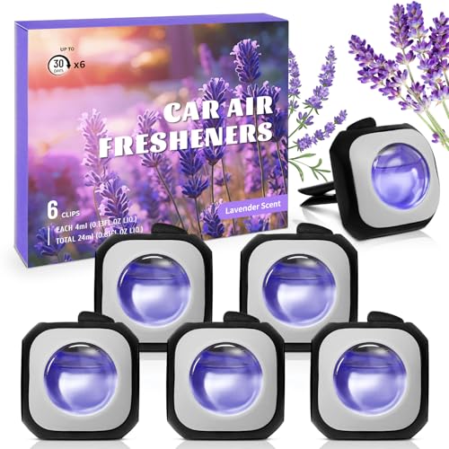 SCENTORINI Parfum Voiture, Diffuseur de Parfum Pour Voiture de Lavande Avec Clip d'Aération, Désodorisants Pour Auto, Parfum pour L'Intérieur, Elimine les...
