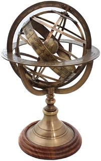 EcWorld Enterprises 7764323 Engraved Brass Tabletop Armillary Nautical Sphere Globe