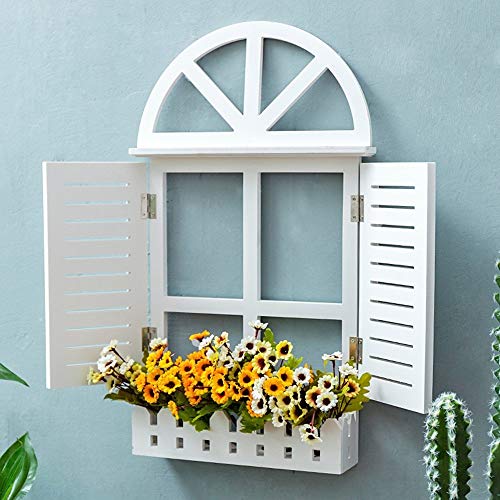 Ganeep Retro creativo pared falsa decoración de la ventana cesta de flores colgante de pared decoración de la pared colgante café living room plant pot (tamaño : A)