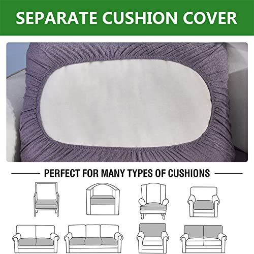 Zyxfyy Stretch Water-Repellent Sofa Seat Cushion Covers High Stretch Fabric Couch Seat Slipcover Waterproof Sofa Cushion Cover (Purple Gray,Chaise-Seat) #TOP5