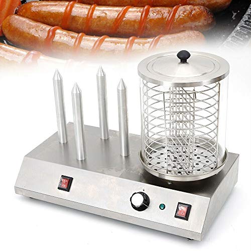 Produktfoto von Hot Dog Maker mit 4 Spießen Würstchenwärmer Bockwurstwärmer 538W 220V
