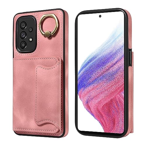 Coque Samsung A53 5G en cuir premium rose avec porte-cartes élégant et antichoc