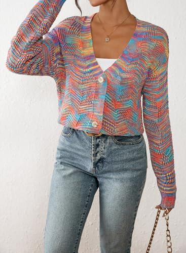 Sovoyontee Cardigan Sweaters for Women 2025 Open Front Long Sleeve Button Down Fall Knit Lightweight Sweater4