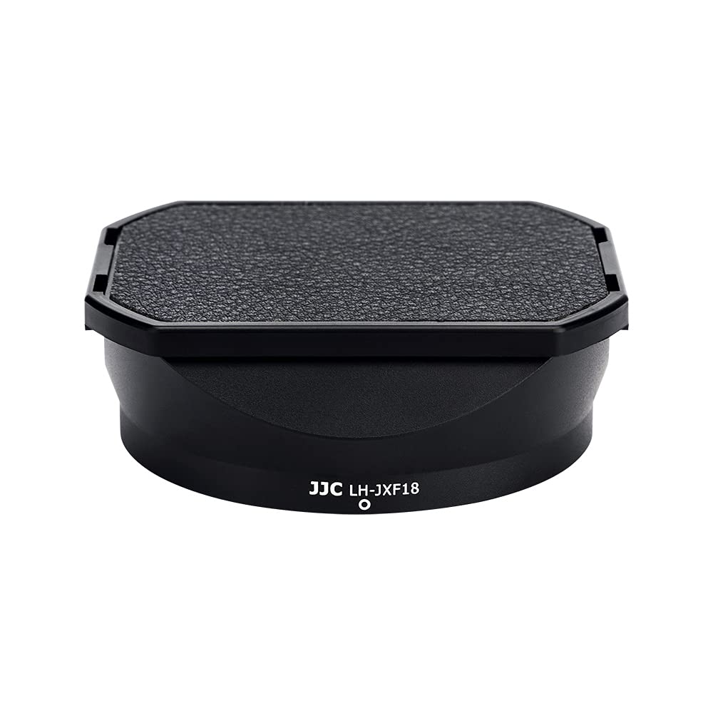 JJC LH-XF18 Paraluce in Metallo per Obiettivo Fujifilm Fujinon XF18mm F1.4 R LM WR, Paraluce Quadrato con Cappuccio Sostituisce Originale Fuji LH-XF18