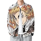 [NBLTF] 鬼滅の刃メンズ トレーナー カーディガン ジップ ジャケットアニメ 野球 ジャケット オーバーサイズ トレーナー 薄手 おしゃれ 春秋服