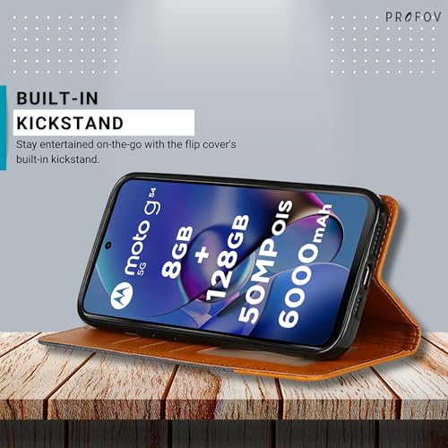 Image of Multi-Function Flip Wallet for Moto G54 5G | Enhanced Grip Texture | Shockproof Moto G54 5G Designer Back Cover | Sophisticated Grey
