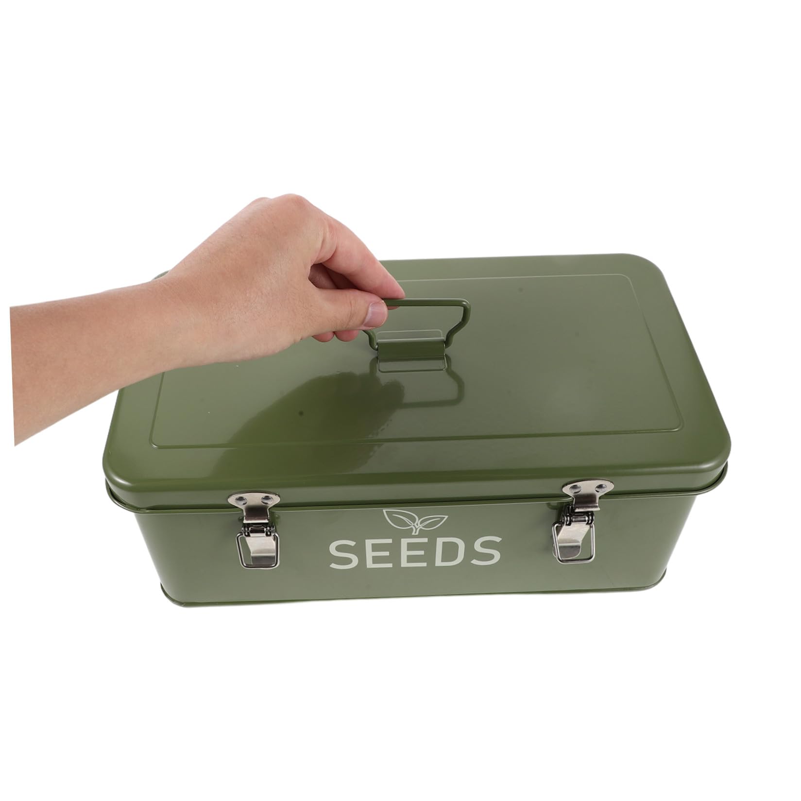 Hemobllo Saatgutaufbewahrungsbox aus Metall mit 4 Fächern und Deckel