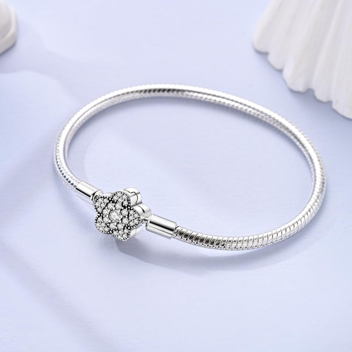 Hapour 925 Sterling Silver Charms Bracelet for Women Butterfly Friend Heart Moon and Star Snake Chain Charm Bracelet with 5A Cubic Zirconia - Image 2