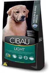 Cibau Light para Cães Adultos de Raças Médias e Grandes Sabor Carne e Frango 12Kg