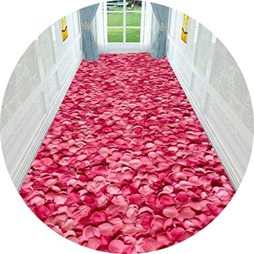 Tapis de couloir antidérapant 1x2m impression 3D rose pour grand salon