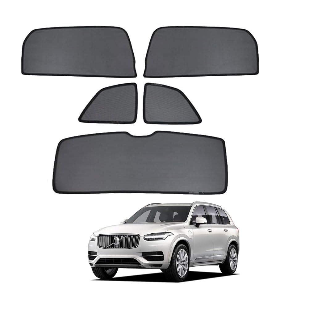 Tendine Parasole Auto Bambini Tenda Parasole Per Volvo XC90 2015-2023 XC 90 Protezione UV e Privacy Tende Magnetica Finestrini Laterali Posteriore Accessori,5pcs