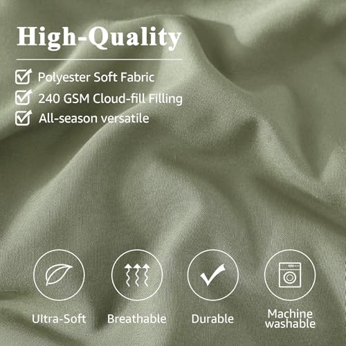 Image of Monbix Full Size Comforter Set - 7 Pieces Sage Bed in a Bag Full Size Bedding Sets with Comforters, All Seasons Comforter Bed Set with Sheets, Pillowcases & Shams