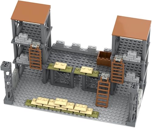 Miniatura 5 de Lemess - Juego de construcción de torre de vigilancia militar, bloques de construcción de escena de la Segunda Guerra Mundial, compatible con