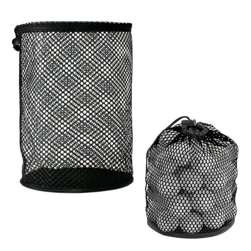SYEYCW 2 Piezas Bolsa de Pelotas de Golf, Redes de Almacenamiento de Pelotas, Bolsa de Golf de Malla con Cordón, Accesorios de Almacenamiento de Soporte, para Escuelas, Gimnasios, Camping, Viajar