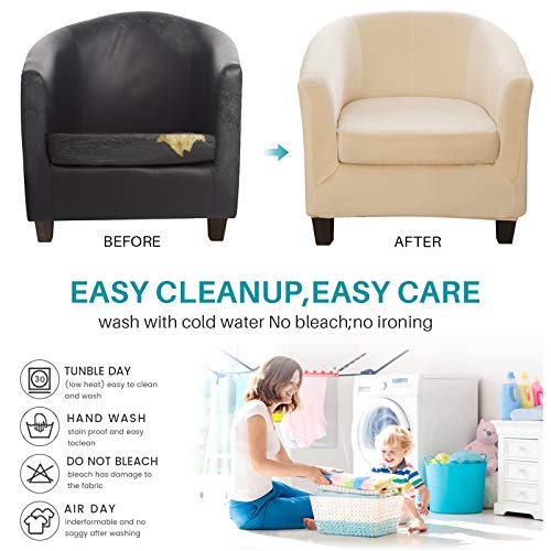 2 Piece Velvet Tub Chair Covers With Cushion Cover,High Stretch Armchair Slipcovers Club Chair Slipcover Removable Furniture Protector Cover Sofa Slipcover For Bar Counter Living Dining Room #TOP5