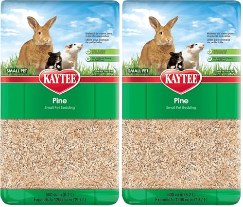 Image of Kaytee Small Animal Pine Bedding for Pet Guinea Pigs, Rabbits, Hamsters, Gerbils, and Chinchillas, 19.7 Liter (Pack of 2)