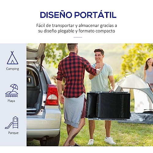 Outsunny Tumbona Plegable Tumbona de Jardín con Respaldo Ajustable en 7 Niveles Almohada y Reposabrazos Carga 165 kg para Piscina Terraza Camping 137x63,5x100,5 cm Negro - imagen 6