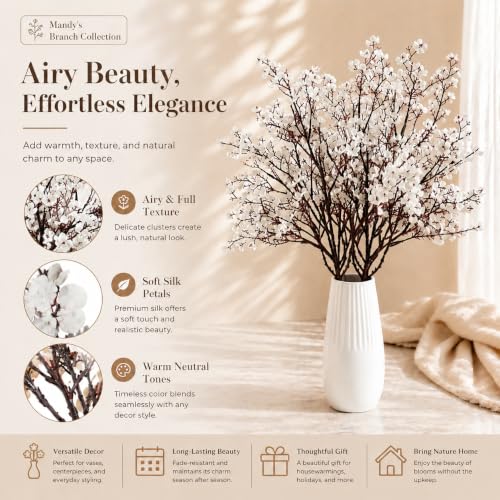 Image of Mandy's 6 Bundles Artificial White Baby's Breath Flowers