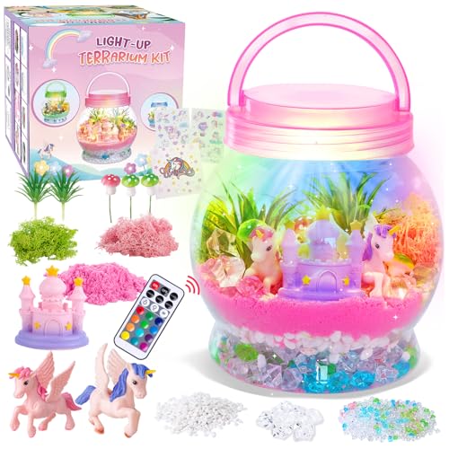 MELAND Unicorn Terrarium Kit Craft Kits for 5+ Girls Toys Birthday Gifts