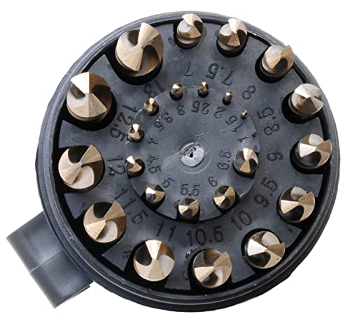Drill America ZMD/A4025-CO-PC 25 Piece Metric Cobalt Drill Bit Set In Round Case, Heavy Duty, Gold Oxide Finish thumb #1