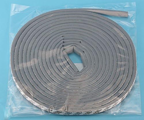 Silicone Rubber Weather Stripping for Doors and Windows, Multi-hole D Shaped Flexible Ageing-resistant Soundproof Collision Avoidance Weatherstrip 3M Self Adhesive Sealing Strip Tape, 1/2 in x 9/16 in x 19.6 ft (Gray)