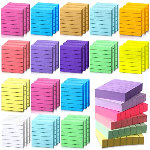 Mini notes adhésives lignées 3,8x5,1cm PerKoop bloc mémo autocollant couleur
