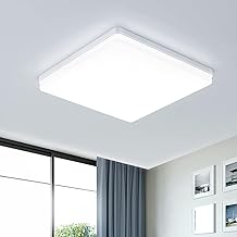 EASY EAGLE LED Ceiling Light Square Ceiling Light 48W Modern Light 6500K 4800LM IP44 Lamp for Bathroom, Kitchen, Bedroom, Living Room, Hallway, Office, Cellar, Diameter 30 cm