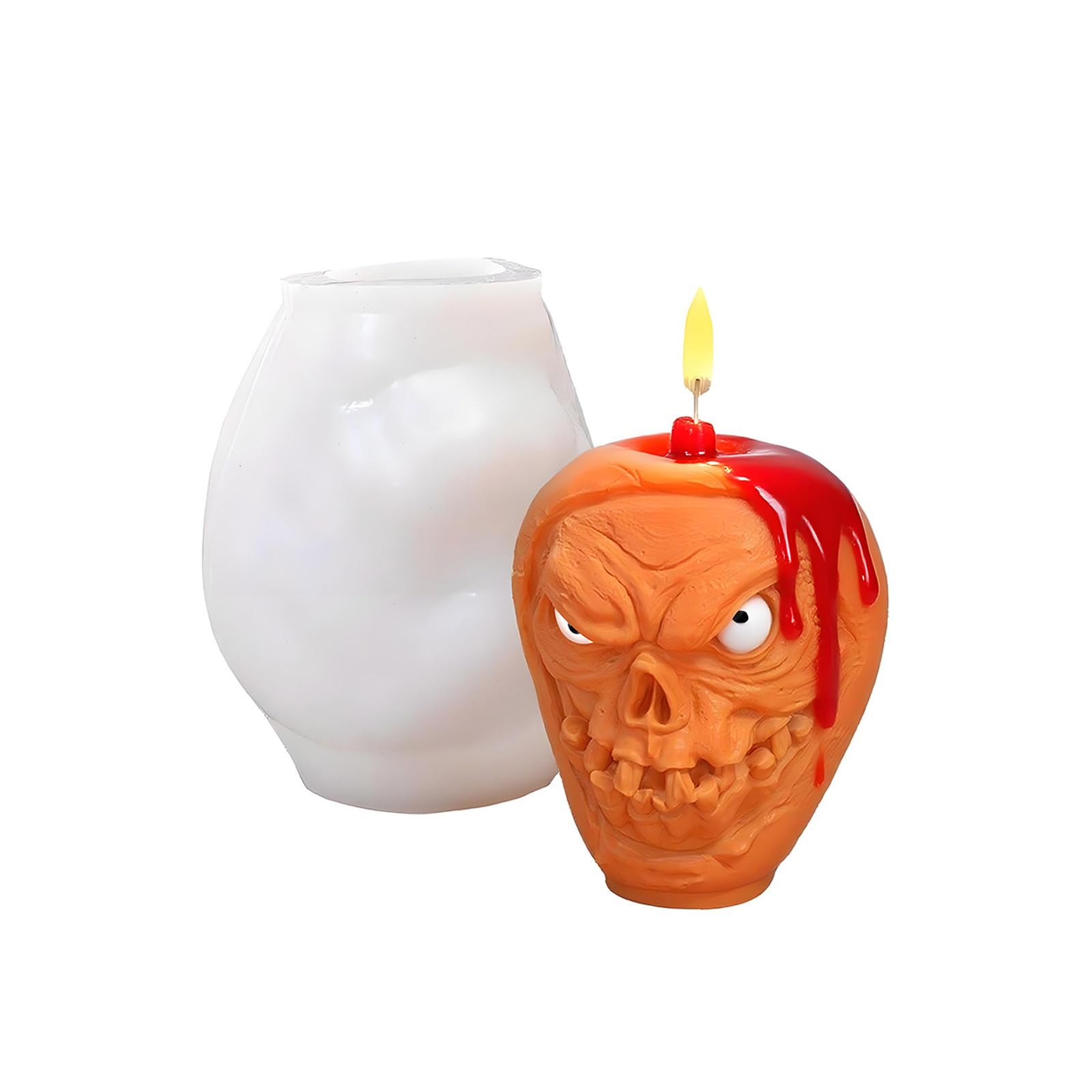 hogtnd Skull Silicone Moulds Plaster Epoxy Resin Moulds Halloween Candle Moulds Ornament Casting Mould Silicone Mould