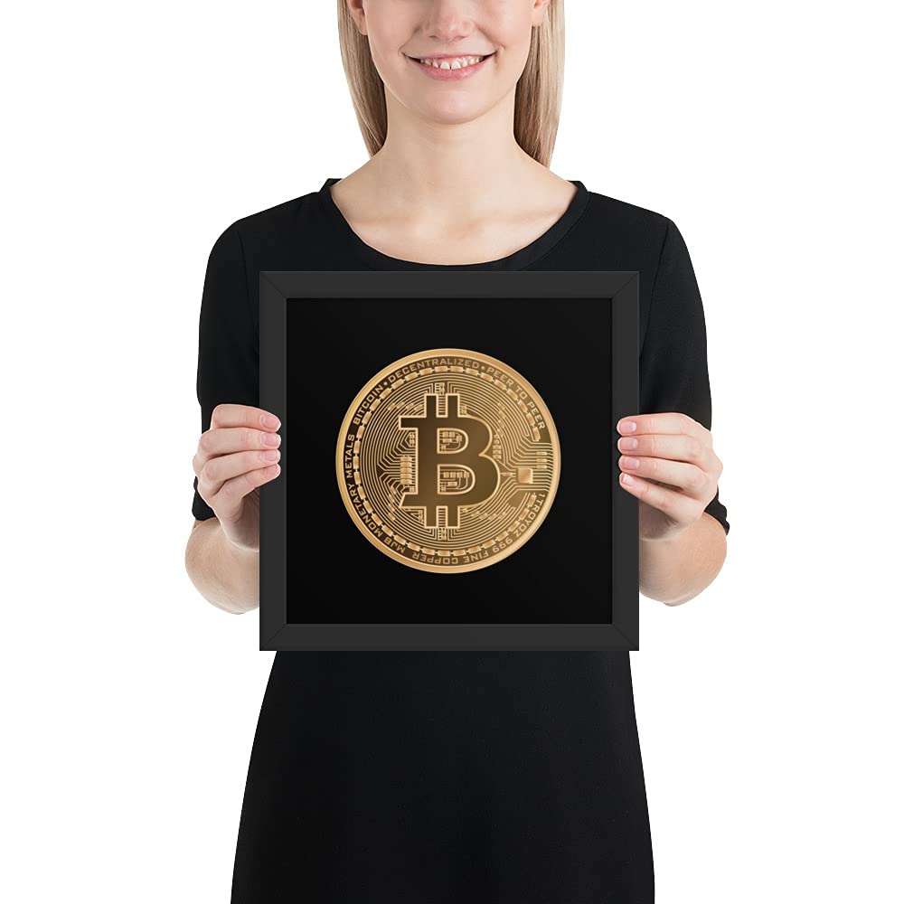 Poster Bitcoin encadré pour bureau de trader et déco crypto BTC