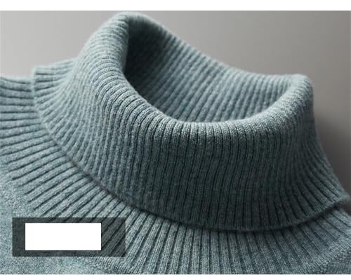 Dvbfufv Men's High Lapel Sweater Winter Long Sleeve Warm Solid Color Bottoming Pullover Knitted Sweater2