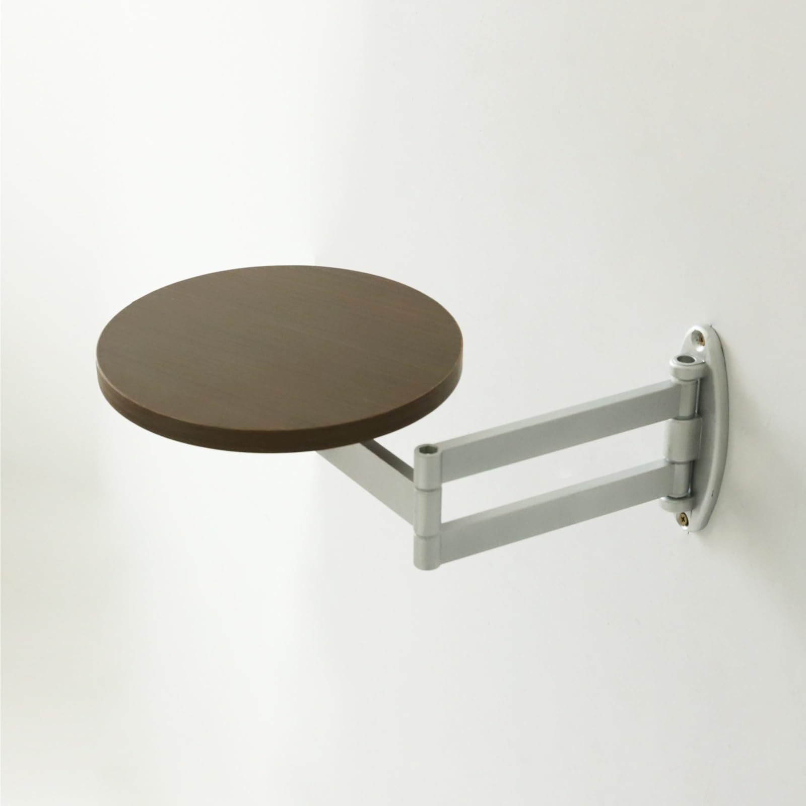 Manque de place ? Table ronde murale pliante noyer 30 cm