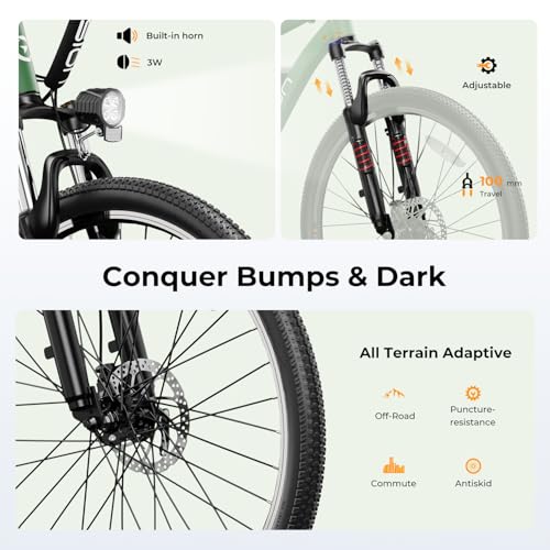 image for Jasion EB5 Electric Bike for Adults with Peak 500W Brushless Motor, 40